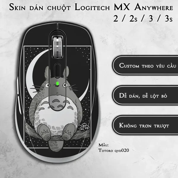 Skin dán chuột Logitech MX Anywhere mẫu Totoro qvd020