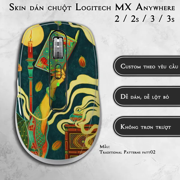 Skin dán chuột Logitech MX Anywhere mẫu Traditional Patterns patt02