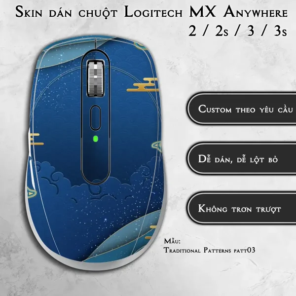 Skin dán chuột Logitech MX Anywhere mẫu Traditional Patterns patt03