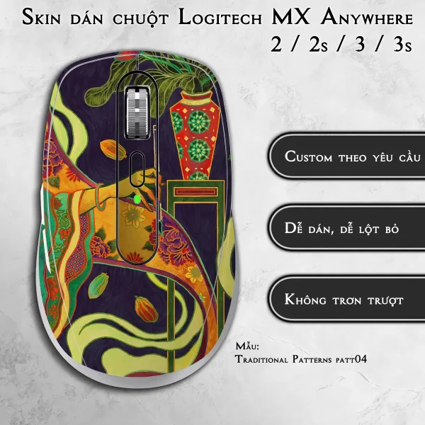 Skin dán chuột Logitech MX Anywhere mẫu Traditional Patterns patt04