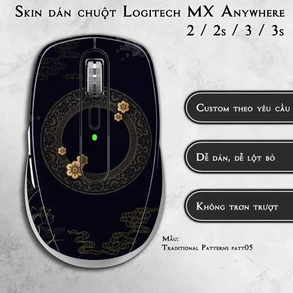 Skin dán chuột Logitech MX Anywhere mẫu Traditional Patterns patt05