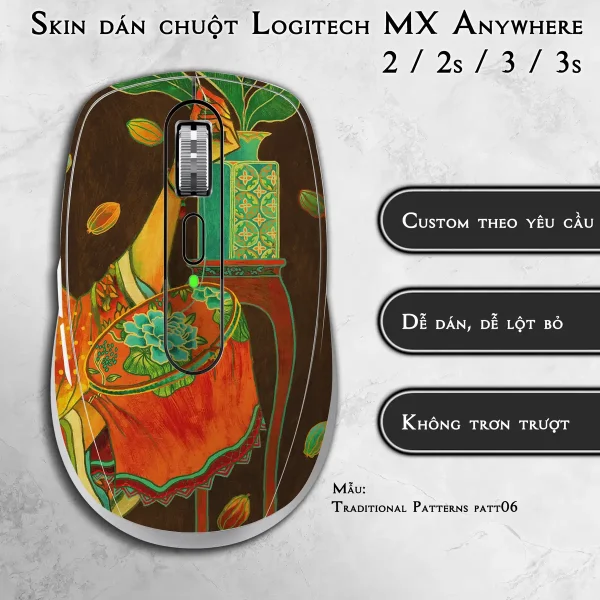 Skin dán chuột Logitech MX Anywhere mẫu Traditional Patterns patt06