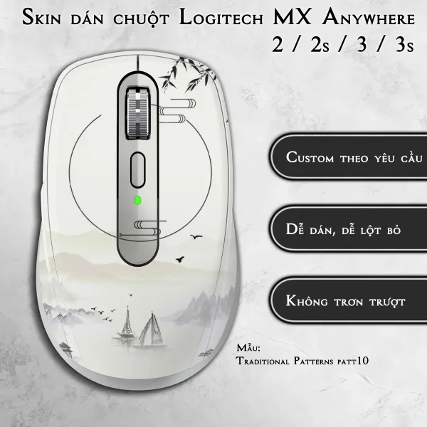 Skin dán chuột Logitech MX Anywhere mẫu Traditional Patterns patt10
