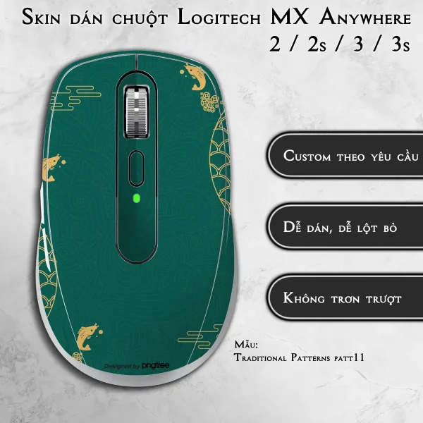 Skin dán chuột Logitech MX Anywhere mẫu Traditional Patterns patt11