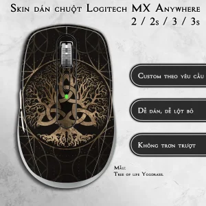 Skin dán chuột Logitech MX Anywhere mẫu Tree of life Yggdrasil