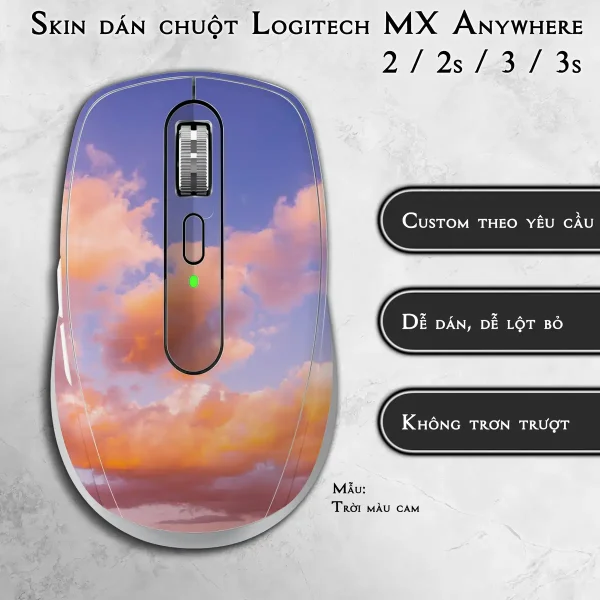 Skin dán chuột Logitech MX Anywhere mẫu Trời màu cam