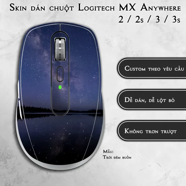 Skin dán chuột Logitech MX Anywhere mẫu Trời đêm buồn