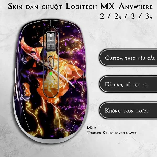Skin dán chuột Logitech MX Anywhere mẫu Tsuguko Kanao demon slayer