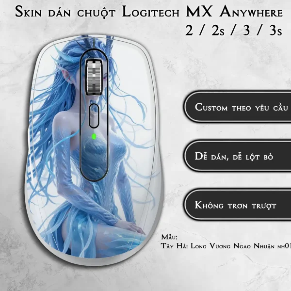 Skin dán chuột Logitech MX Anywhere mẫu Tây Hải Long Vương Ngao Nhuận nh01