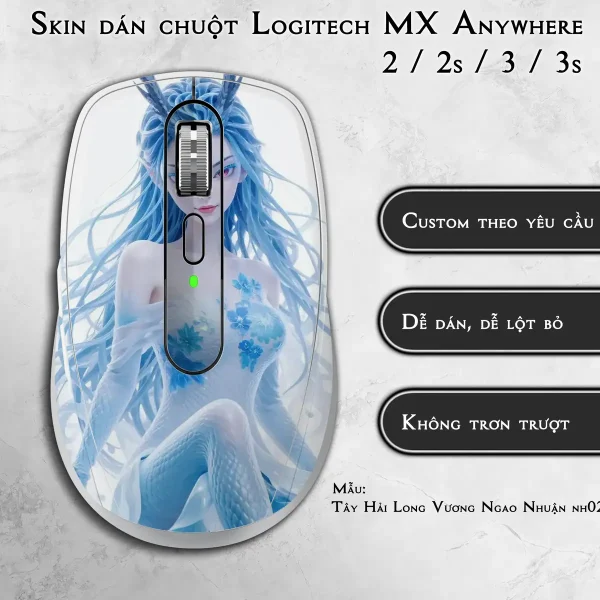 Skin dán chuột Logitech MX Anywhere mẫu Tây Hải Long Vương Ngao Nhuận nh02