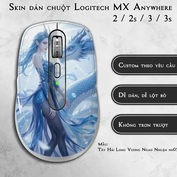 Skin dán chuột Logitech MX Anywhere mẫu Tây Hải Long Vương Ngao Nhuận nh05