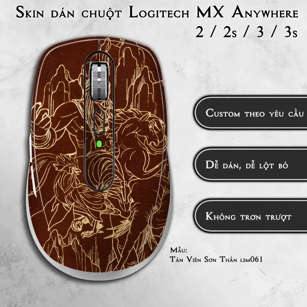Skin dán chuột Logitech MX Anywhere mẫu Tản Viên Sơn Thần lsm061
