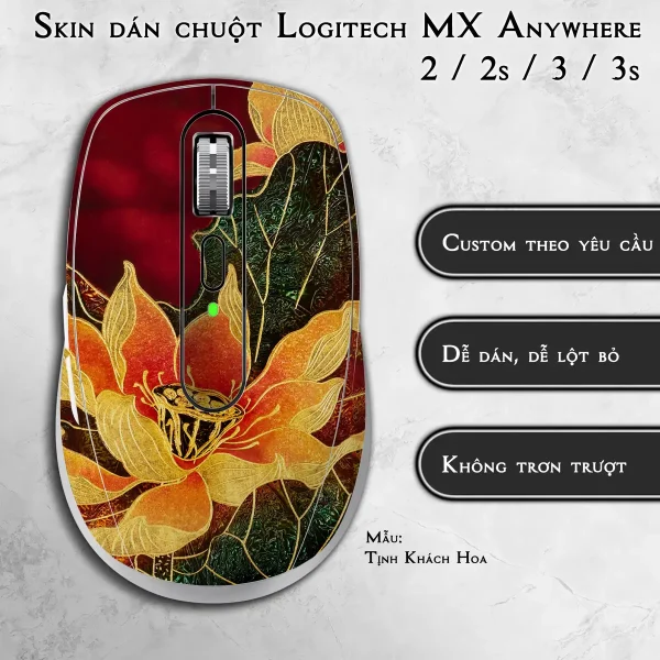 Skin dán chuột Logitech MX Anywhere mẫu Tịnh Khách Hoa