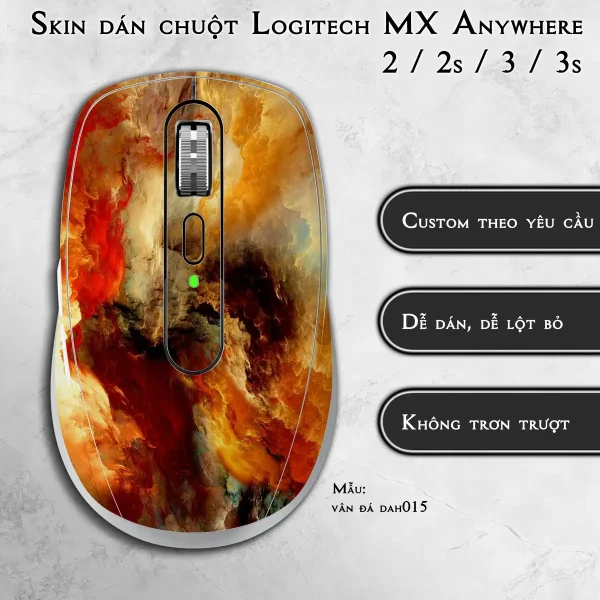 Skin dán chuột Logitech MX Anywhere mẫu vân đá dah015