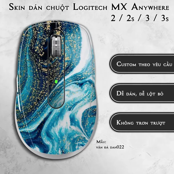 Skin dán chuột Logitech MX Anywhere mẫu vân đá dah022