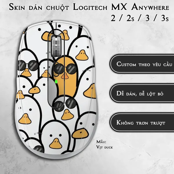 Skin dán chuột Logitech MX Anywhere mẫu Vịt duck