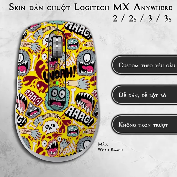 Skin dán chuột Logitech MX Anywhere mẫu Woah Raagh