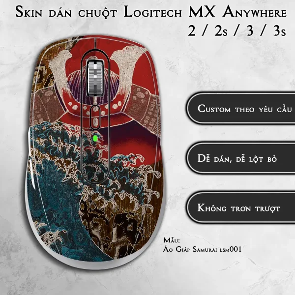 Skin dán chuột Logitech MX Anywhere mẫu Áo Giáp Samurai lsm001