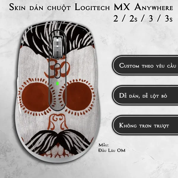 Skin dán chuột Logitech MX Anywhere mẫu Đầu Lâu OM