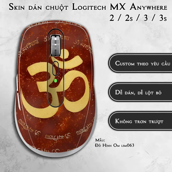 Skin dán chuột Logitech MX Anywhere mẫu Đồ Hình Om lsm063