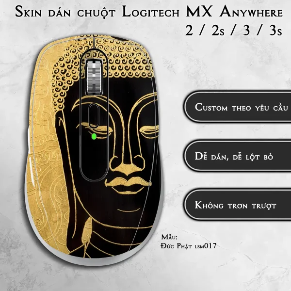 Skin dán chuột Logitech MX Anywhere mẫu Đức Phật lsm017