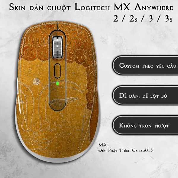 Skin dán chuột Logitech MX Anywhere mẫu Đức Phật Thích Ca lsm015