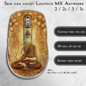 Skin dán chuột Logitech MX Anywhere mẫu Đức Phật và Lá Bồ Đề lsm057