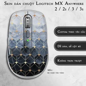 Skin dán chuột Logitech MX Anywhere mẫu đá xanh vân vàng