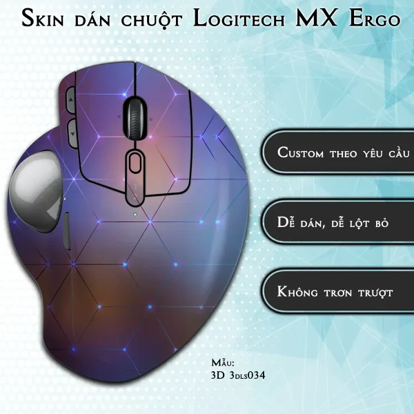 Skin dán chuột Logitech MX Ergo mẫu 3D 3dls034