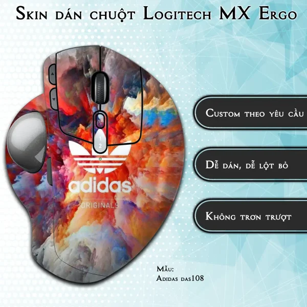 Skin dán chuột Logitech MX Ergo mẫu Adidas das108