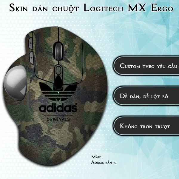 Skin dán chuột Logitech MX Ergo mẫu Adidas rằn ri