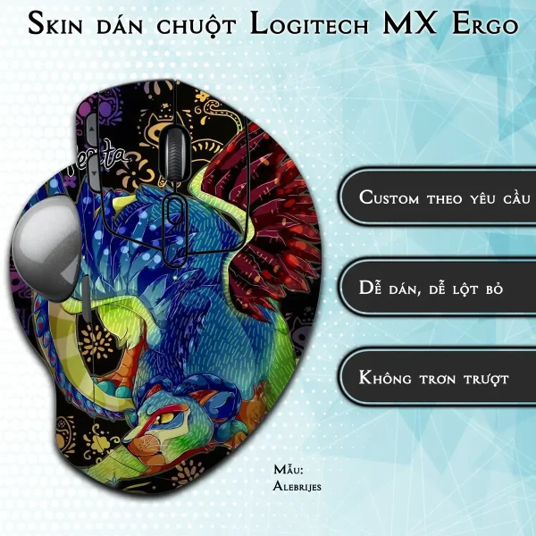 Skin dán chuột Logitech MX Ergo mẫu Alebrijes