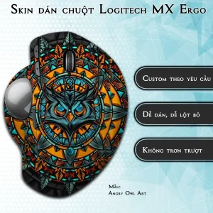 Skin dán chuột Logitech MX Ergo mẫu Angry Owl Art