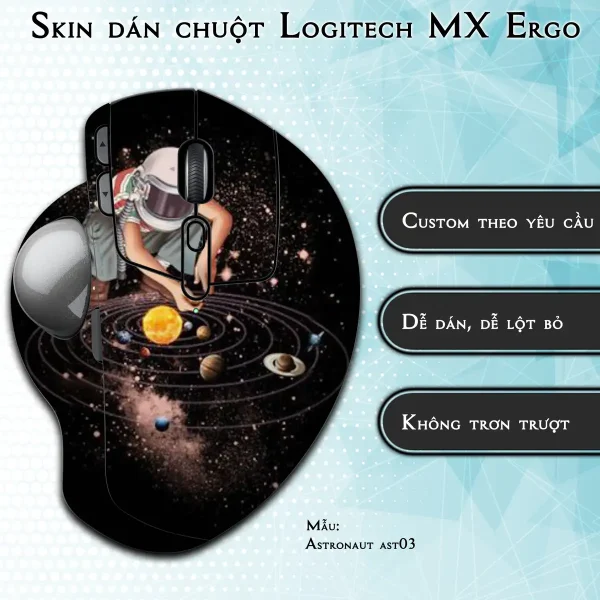 Skin dán chuột Logitech MX Ergo mẫu Astronaut ast03