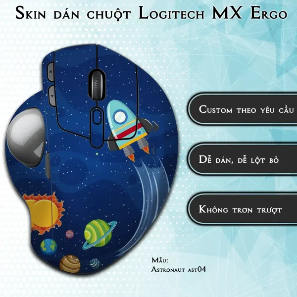 Skin dán chuột Logitech MX Ergo mẫu Astronaut ast04