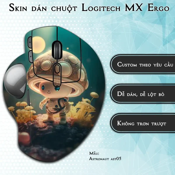 Skin dán chuột Logitech MX Ergo mẫu Astronaut ast05