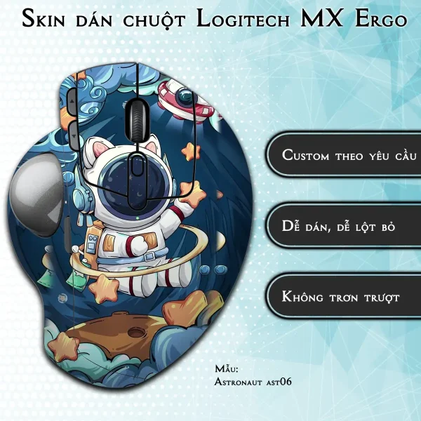 Skin dán chuột Logitech MX Ergo mẫu Astronaut ast06