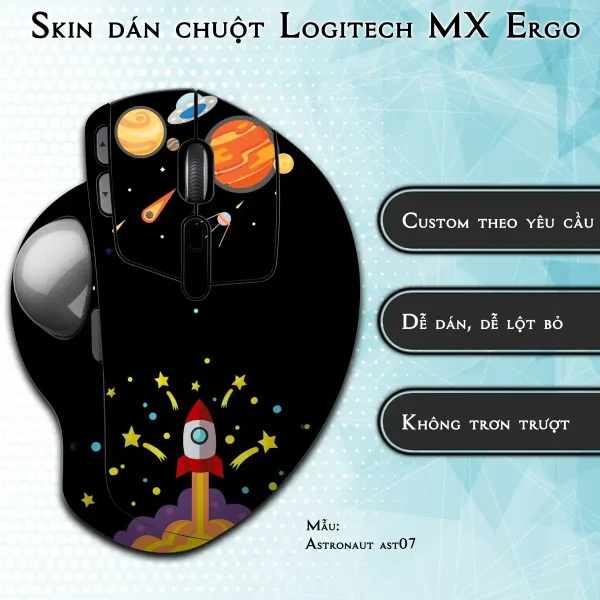 Skin dán chuột Logitech MX Ergo mẫu Astronaut ast07