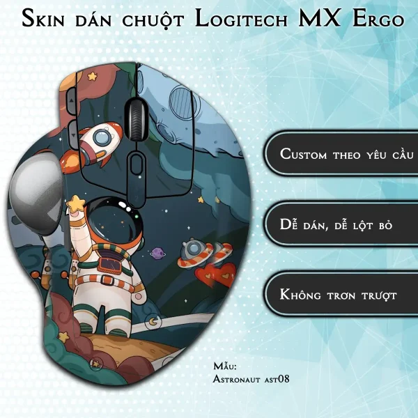 Skin dán chuột Logitech MX Ergo mẫu Astronaut ast08