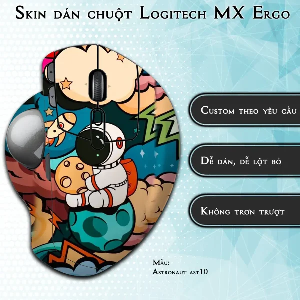Skin dán chuột Logitech MX Ergo mẫu Astronaut ast10