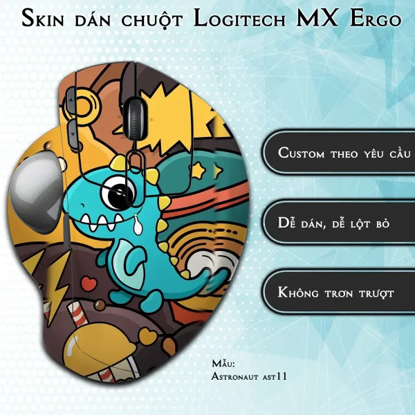 Skin dán chuột Logitech MX Ergo mẫu Astronaut ast11