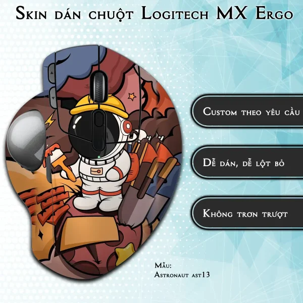 Skin dán chuột Logitech MX Ergo mẫu Astronaut ast13