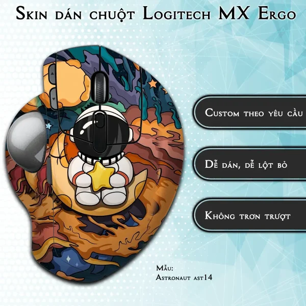 Skin dán chuột Logitech MX Ergo mẫu Astronaut ast14