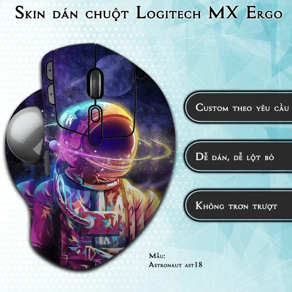 Skin dán chuột Logitech MX Ergo mẫu Astronaut ast18