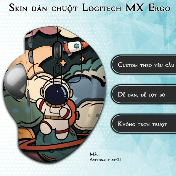 Skin dán chuột Logitech MX Ergo mẫu Astronaut ast21
