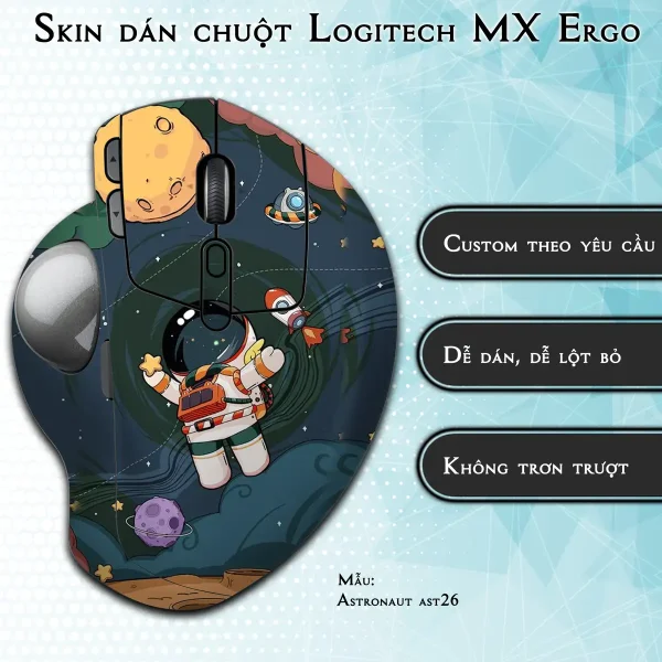 Skin dán chuột Logitech MX Ergo mẫu Astronaut ast26