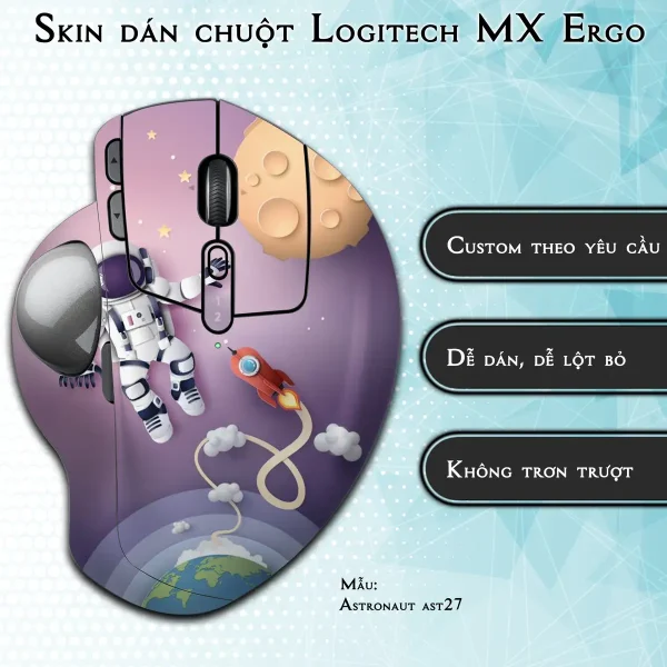 Skin dán chuột Logitech MX Ergo mẫu Astronaut ast27