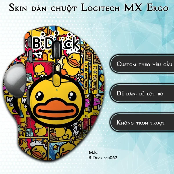 Skin dán chuột Logitech MX Ergo mẫu B.Duck scu062