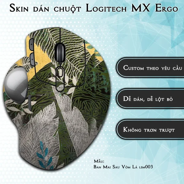 Skin dán chuột Logitech MX Ergo mẫu Ban Mai Sau Vòm Lá lsm003