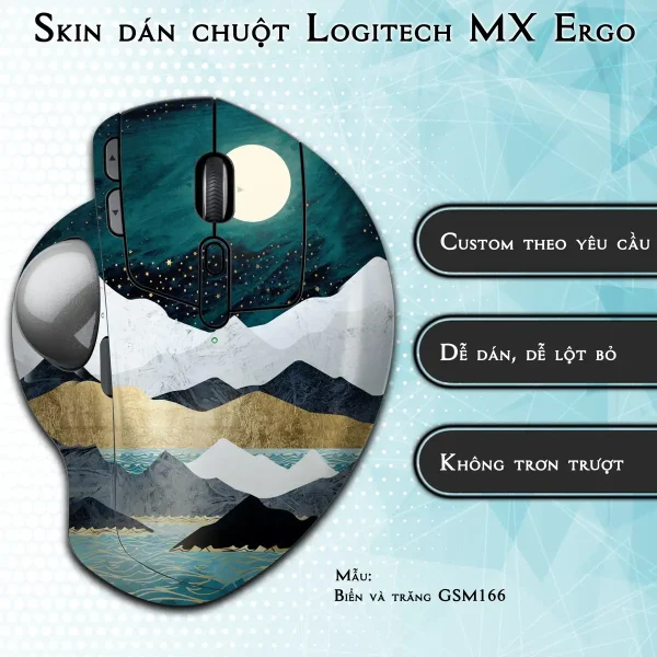 Skin dán chuột Logitech MX Ergo mẫu Biển và trăng GSM166